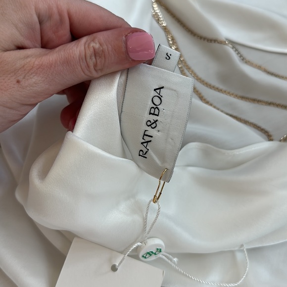 Rat and boa Ophelia dress in white with gold chains. Worn once. - Picture 6 of 8